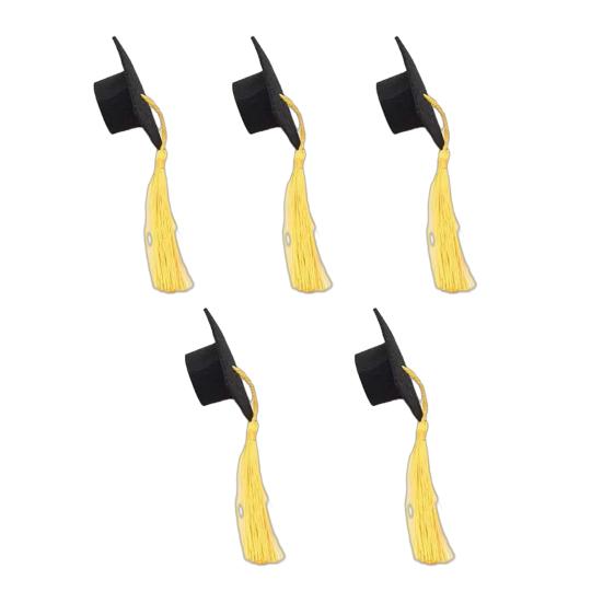 Mini Felt Graduation Cap Tassel Set DIY Party Decor for Bottles Cupcakes Cake Toppers Wine Bottle Accessories for Graduation Ceremony Photo Props