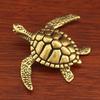 Estatua de tortuga de cobre puro, figuras de tortuga de latón vintage, adornos de Feng Shui de escritorio, miniaturas, artesanías antiguas para mascotas de té, regalos