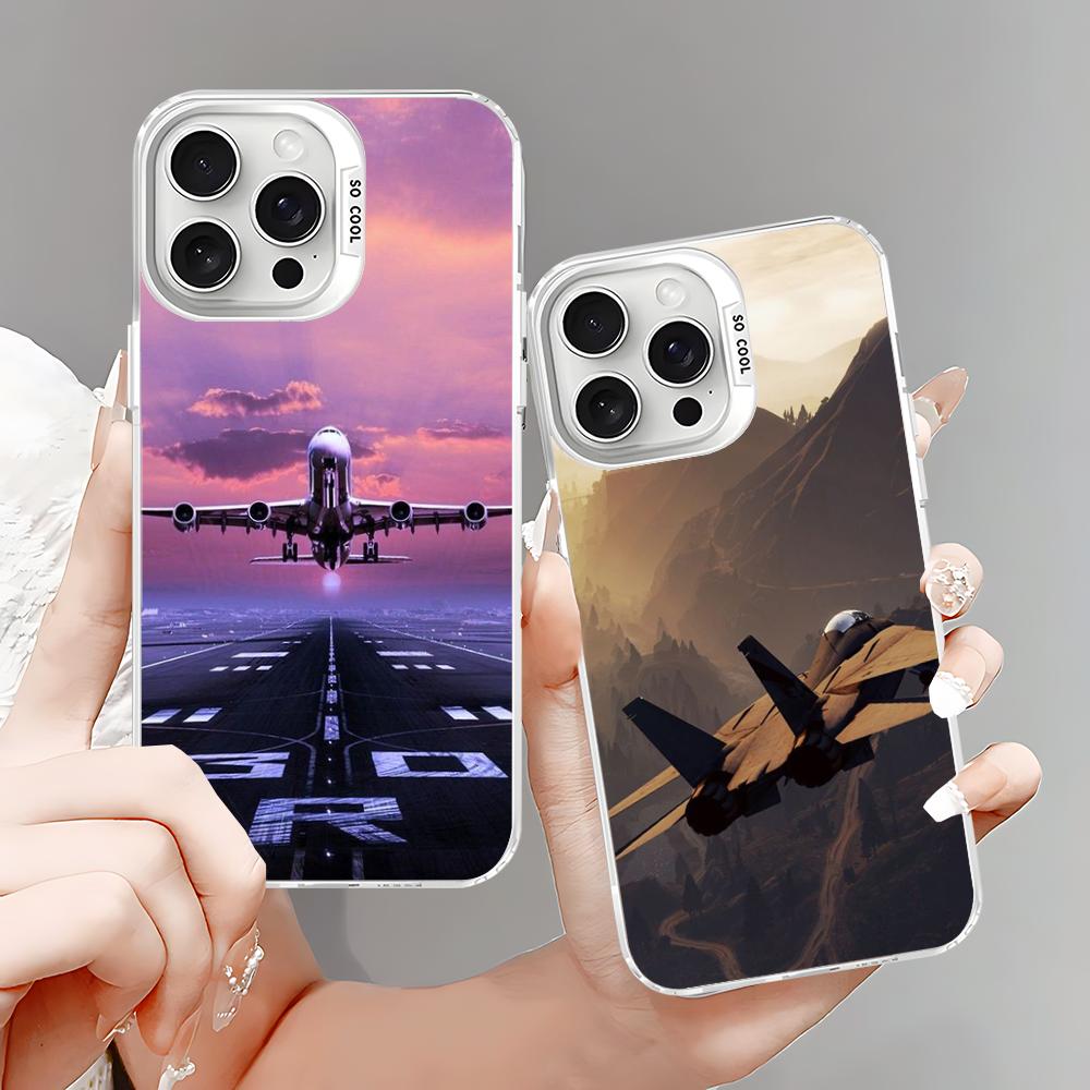 Aircraft Airplane cool Phone Case For iPhone 16 15 14 13 12 11 Pro Max X XR XSMAX 8 7 Plus Matte Shockproof Back Cover