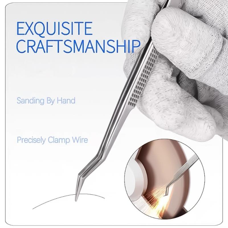 Chip Tin Positioning Tweezers Nonmagnetic Stainless Steel Anticorrosion Solder Electronics Repair Soldering Tweezers