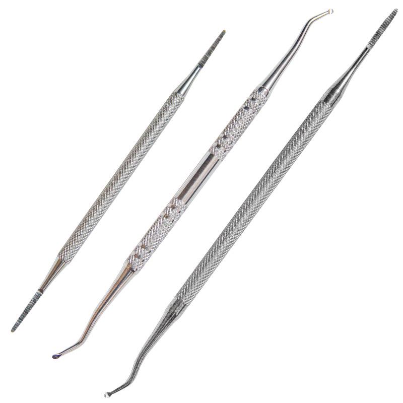 Stainless Steel Double-Ended Nail Cleaner: Nail File, Cuticle Spoon, Ingrown Nail Repair, Polishing & Cleaning Tool for Nails and Toenails.