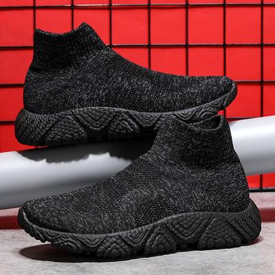 Large Size High-top Couple Casual Sports Shoes, Fly-woven Breathable Men's Shoes, Non-slip and Versatile, Lazy People Pedal Tide