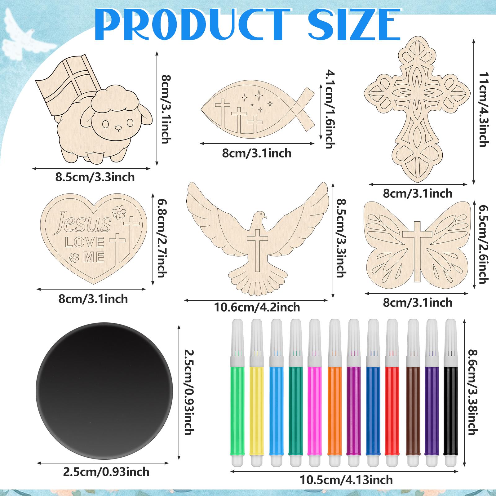Kit De 72 PièCes En Bois De La Bible ChréTienne - Tableau De Coloriage Religieux Avec Aimants - Arts De JéSus Pour Enfants - Vac 1