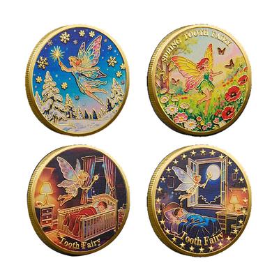 1 Pieza Hada de los Dientes Dibujos Animados Moneda Conmemorativa Souvenir de Dientes Perdidos para Niños Medallón Conmemorativo del Crecimiento Regalos Festivos Para Niños