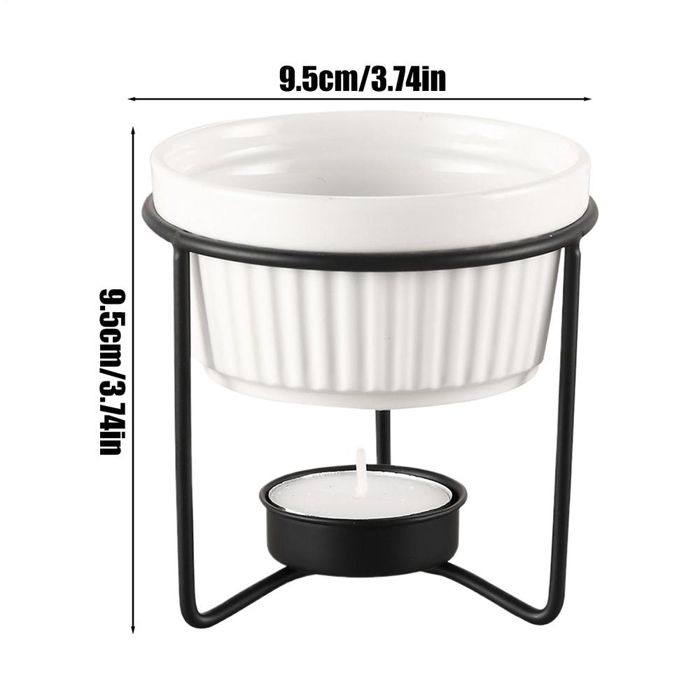 Butter Warmer Pot Portable Ceramic Kitchen Supplies Personal Cheese Warmer Heating Pot For Seafood Chocolate Tea Dessert Snacks