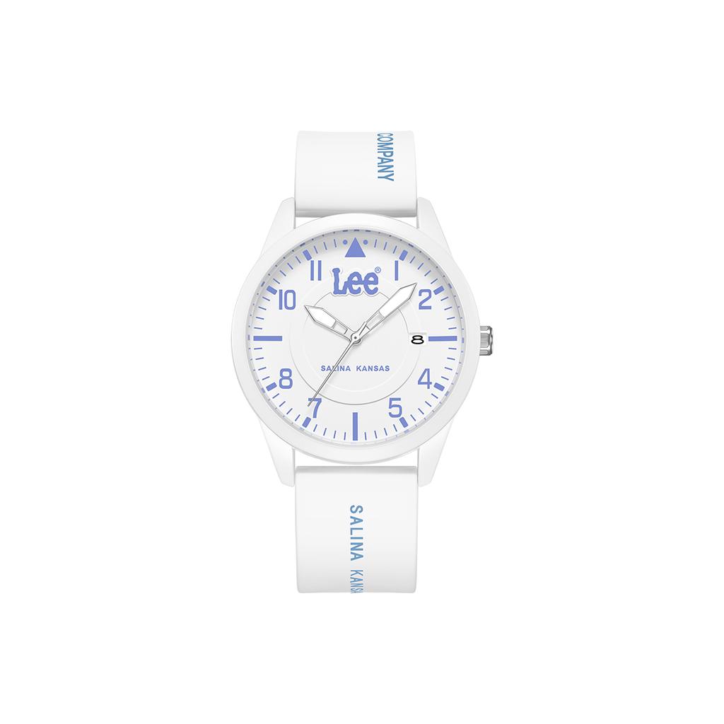 Lee Armbanduhr Quarzwerk Silikonarmband Weißes Zifferblatt Unisex Geburtstag Schulkamerad Zurück in die Schule Saison Box M525-LEE