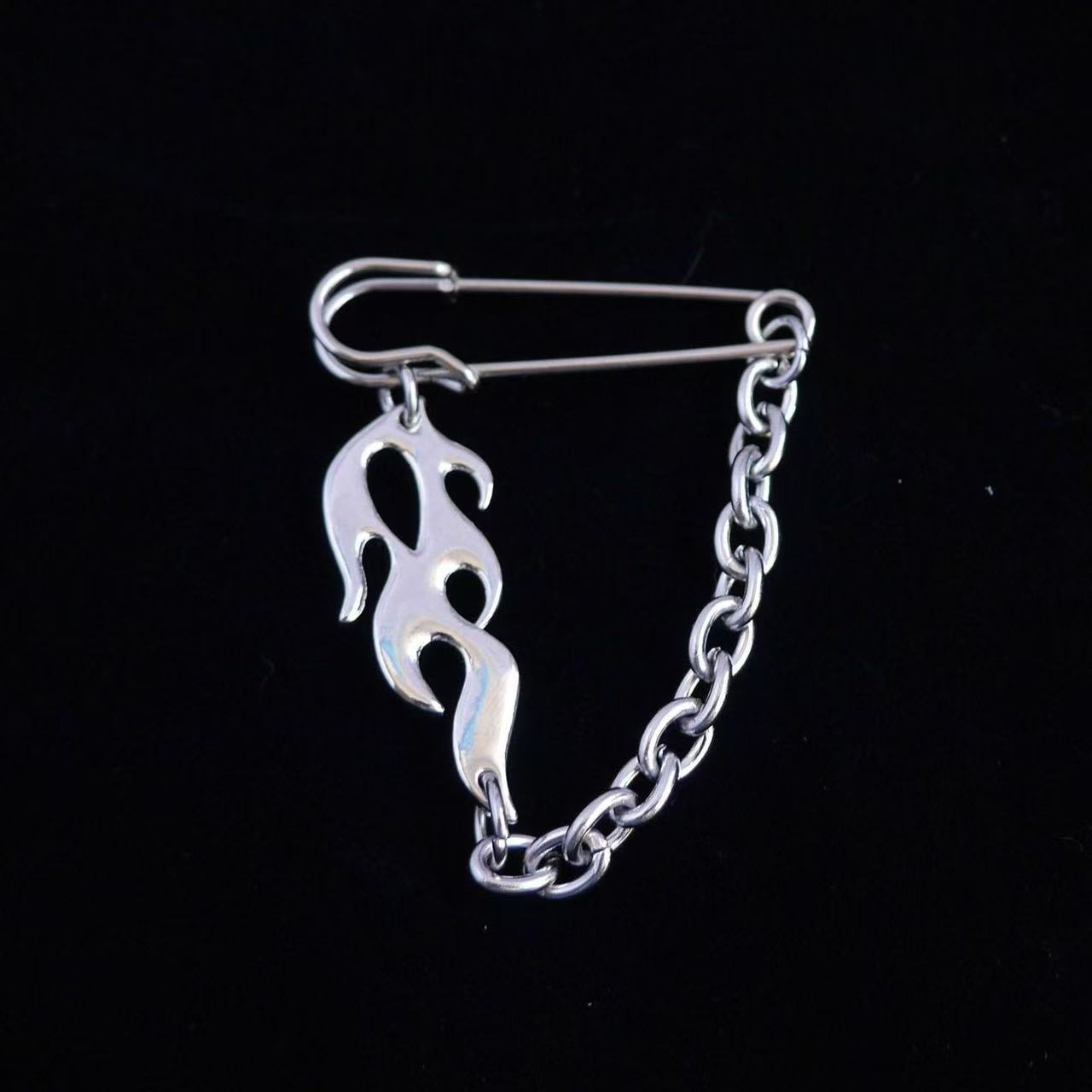 

Fashion Pins Metal Chain Pendant Brooch For Women Men Suit Decoration Tassel Chain Metal Pin Cloth Jewelry Accessories