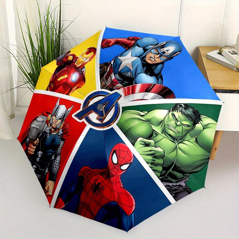 Disney Avengers,Superheroes,Comics Manual Opening and Closing Umbrella, 8-Rib Reinforced Folding Design, Lightweight