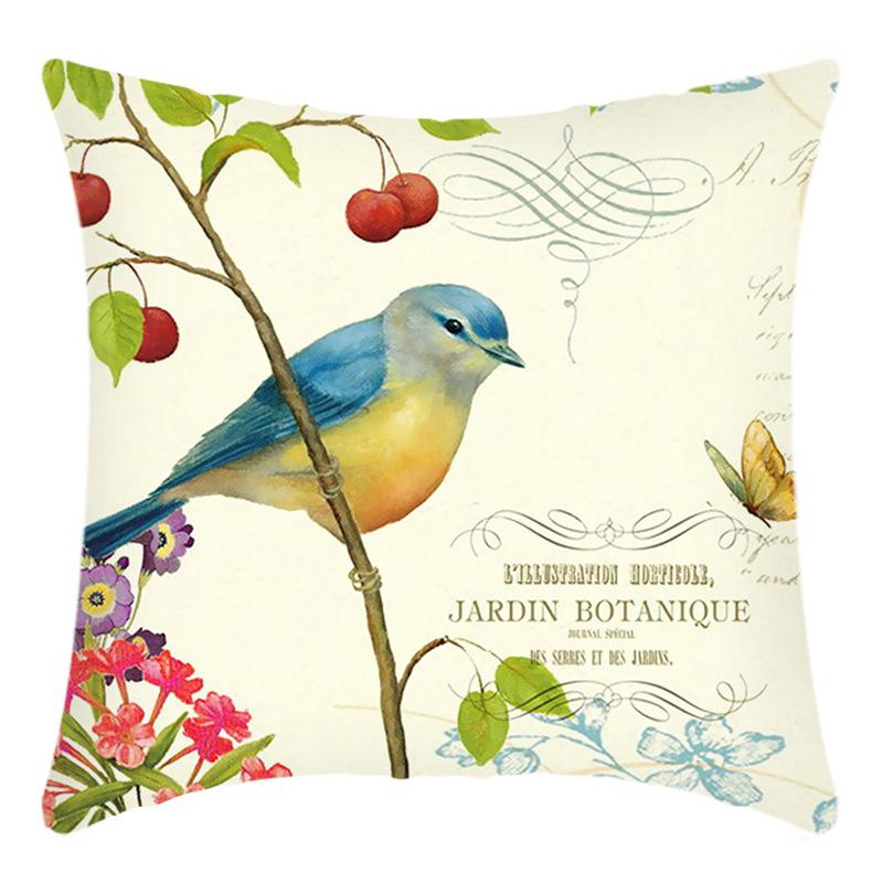 

Новая подушка с принтом декоративной птичьей сцены в стиле ретро, для дома, дивана 45 * 45Cm pillowcase