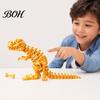 Smooth Joint Dinosaur Toy 3D Printed Figure, Movable Joints Opening Decoration, Decoration Gradient Metallic Texture Mini Bone Accessories Science