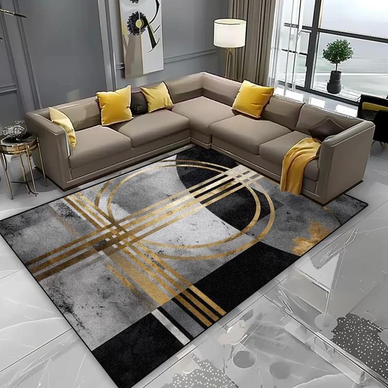 Nordic Geometric Abstraction Living Room Carpets Bedroom Plush Decoration Home Large Area Rugs Cloakroom Washable Mat for Floor