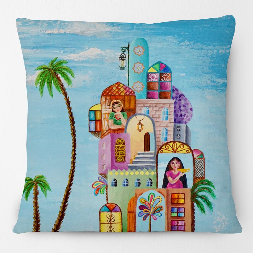 The Middle East Traditional Folk Culture Teapot By The Traditional Heater Cushion Cover Domes Mosque Art Print Pillow Case