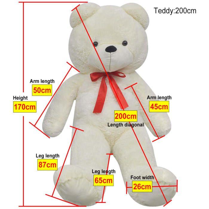 VidaXL Ours en peluche Blanc 170 cm 80146