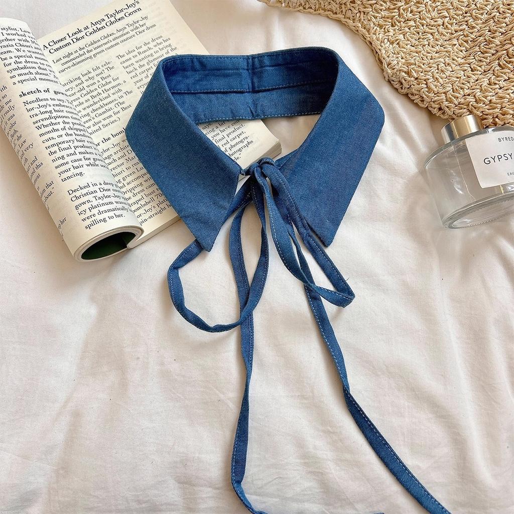 Plaid Fake Collar Women Detachable Collars For Women False Collar Lolita Lapel Tie Shawl Wrap Decoration