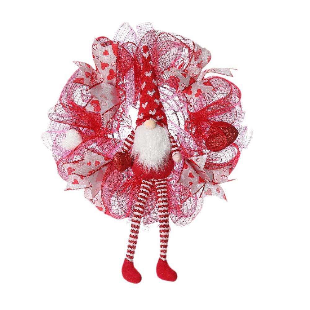 

Cartoon Valentine s Day Dwarf Wreath Hanging Door Hanging Garlands Home Party Decor красный