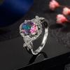 Inlaid Colorful Zircon Ring Women's Bows Full Diamond Zircon Ring