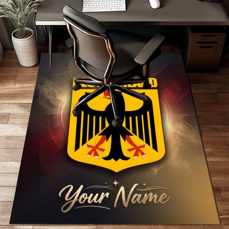 Custom Name Bundeswappen Rug - Decorative Non-slip Carpet With YourName For Bedroom Or Office Perfect Gift For Family And Friends