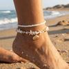 Chaîne de Pied Étoile de Mer Perle Bijoux de Plage Simple Cheville Perles Vacances