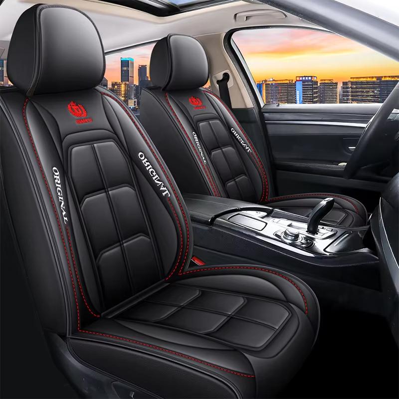 

Four Season Leather Car Seat Cover All-Inclusive Cushion for Vehicle Seats Universal Fit Car Seat Protector QBZT-Black
