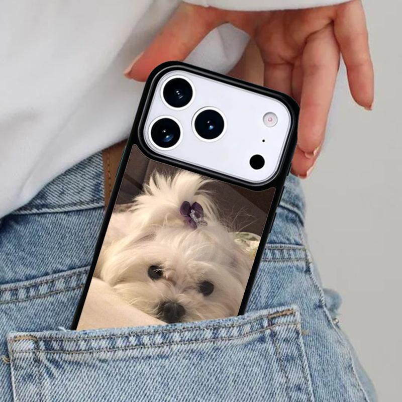 Maltese Dog Puppy Cute Phone Case for iPhone 17ProMax 12 13 14 15 16e 17 Pro Max Plus Air Cover