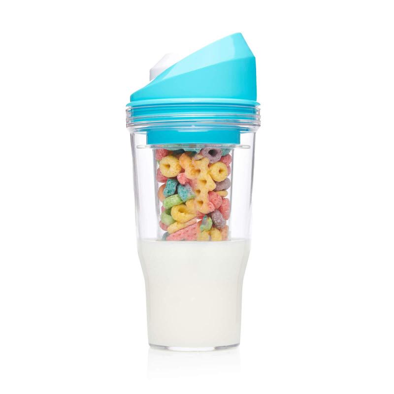 1Pc Creative Milk Tea Oatmeal Cup 2-In-1 Design, Portable Travel Cup, Convenient Water Bottle, Ideal Choice For Daily Use