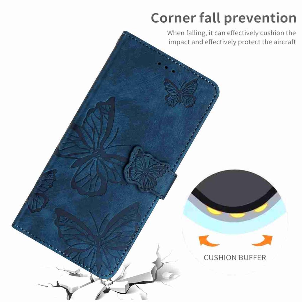 For iPhone 7 8 XS 11 12 13 14 15 16 17 Series Faux Leather Wallet Case with Butterfly Design,Card Slots & Shockproof Protection
