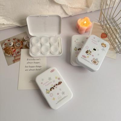 3 Pair Contact Lens Storage Box Portable Travel Soak Container Lenses Box For Beauty Pupil