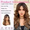 Gradient Brown Fashion Bangs Natural Curly Medium-Length Wig