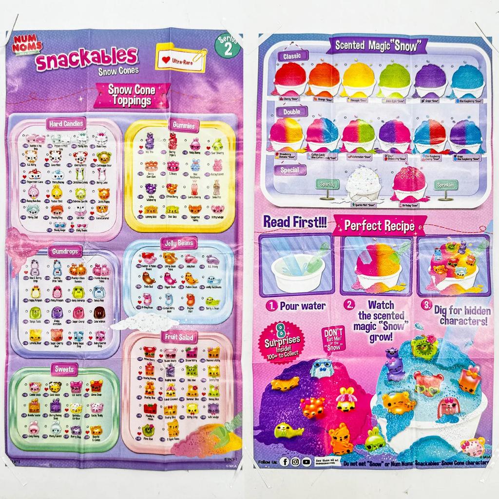 Snackables Snow Cones Magic Scented Surprise NumNoms Stir-fried Ice Cream Collection Num Nom Toy Kids Birthday Gifts