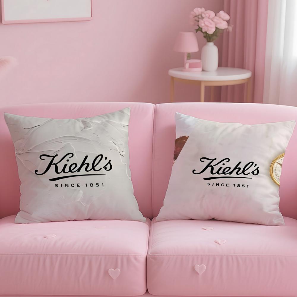 classic skincare brand Kiehl's Cushion Cover Soft & Easy-Wash Pillow Case – Versatile for Couch, Bed, Travel and Office