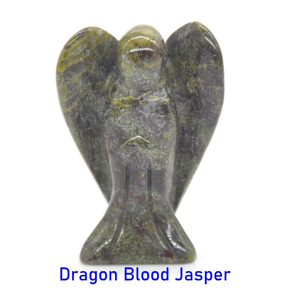 1.5" Guardian Angel Figurine Natural Healing Crystal Statue Home Stone Decor Study Craft Gift Trinket Room Ornament