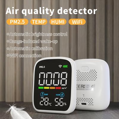 WiFi Smart Air Quality Tester PM2.5/CO2 Detector Portable Air Pollution Analyzer Temperature Humidity Meter By APP Control