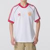 adidas Originals Manchester United Logo Sports Pullover Short Sleeve Football Shirt Men Tops White JF0376