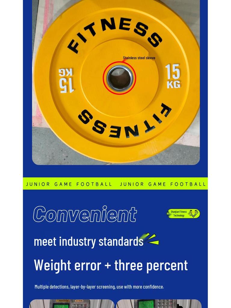 Colorful Rubber Weightlifting Plates - Drop-Resistant Set for Gym & Home Training