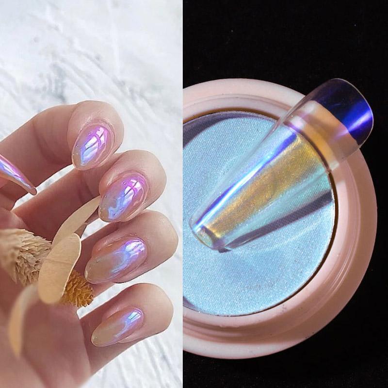 1 PC Nail Tool Ice Transparent Nude Color Powder Aurora Powder Net Red Manicure Magic Color Mirror Flour Powder