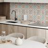 Self-adhesive vinyl panel with a pattern for the living room 120x60 cm. Decorative motif with flowers.