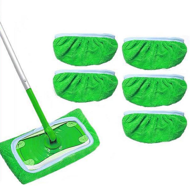 Washable Reusable Mop Pads Replacement Cloth Covers for Flat Mop Compatible Replacement Refills for Household Floor Cleaning
