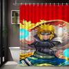 2D Flat Naruto Anime Minato Namikaze Rasengan Print Waterproof Shower Curtain For Bathroom Decor