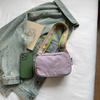 Simple Solid Color Letter Embroidery Women Casual Square Bag For Daily Use