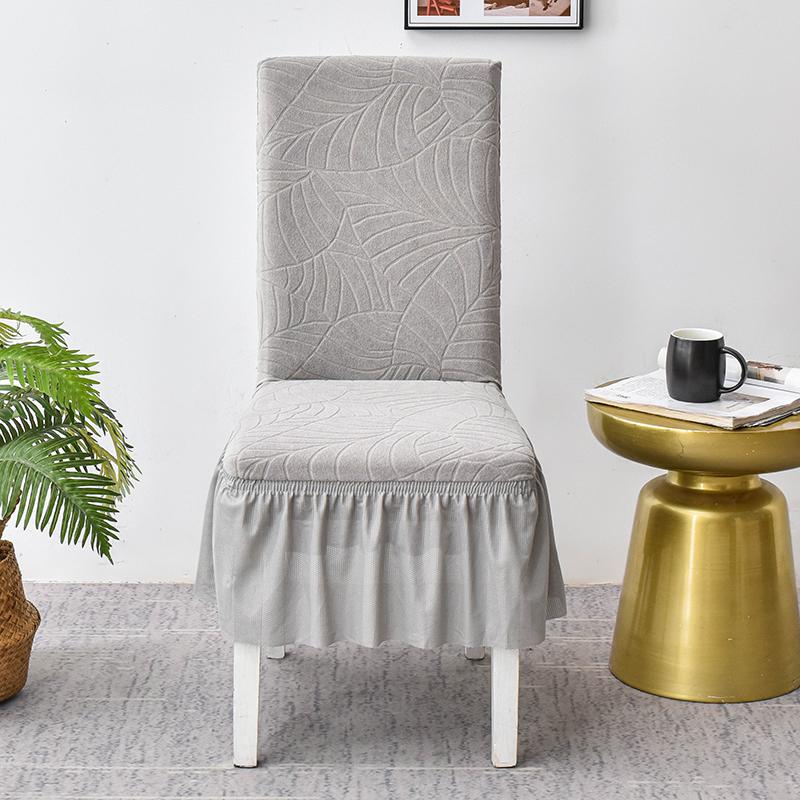 Waterproof Jacquard Chair Covers for Dining Room Banquet Chair Slipcover Lace Skirt Stretch Modern Hotel Restaurant Universal