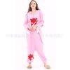 Autumn And Winter Cartoon Animal One-Piece Pajamas Black Powder Bear Fleece Loungewear