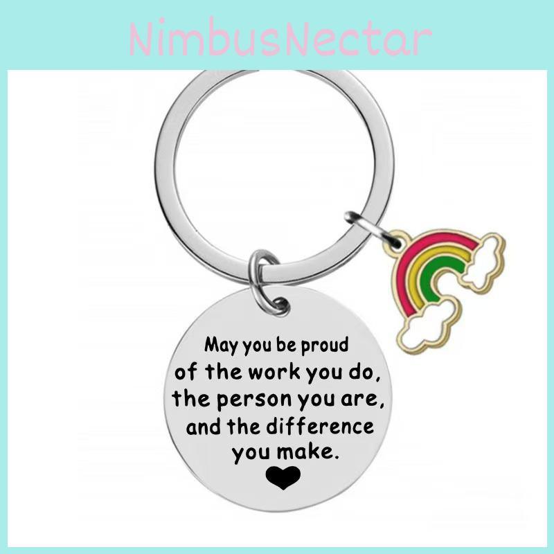 Steel Stainless Keychain Rainbow Accessory Tourism Gift Friend Farewell Souvenir