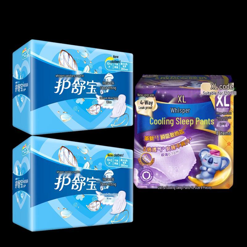 Комбо: Влажные салфетки Whisper Clean & Fresh с ночными трусиками