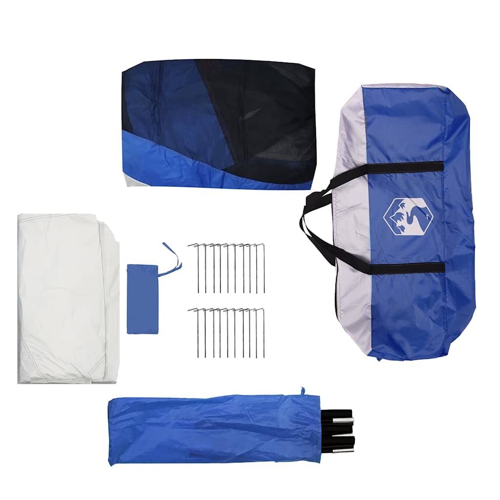 Pool Tent with Removable Rain Fly and Mesh Walls Azure Blue 690 x 690 cm