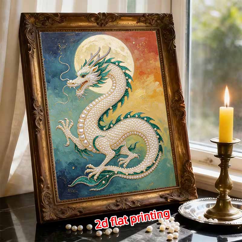 DIY Pearl Art Dragon Painting Kit 5D Crystal Rhinestone Embroidery for Bedroom Living Room Wall Decoration Handmade Craft