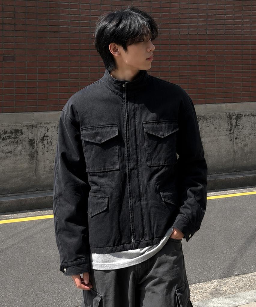 Underoff Vintage Washed Padded M65 Field Jacket Black