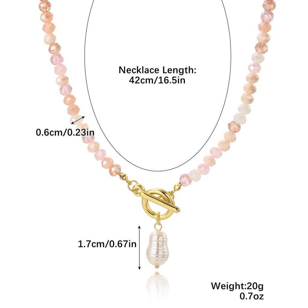 Necklace for Women No Color Loss Simple Rice Beads Beaded Necklace Women Light Niche Fashion Colorful Crystal Necklace Elegant Necklace
