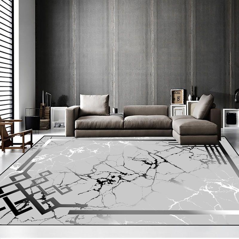 Grauer Teppich im Retro-Stil für großes Wohnzimmer, Minimalismus, Salon-Tischbereich, Rutschfeste Schlafzimmer-Fußmatte 200x300, Dekoration Zuhause