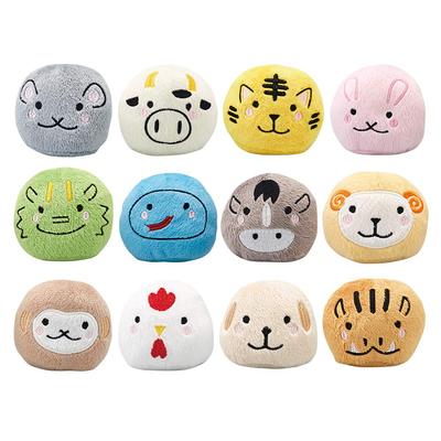 Aimedia 12 Beanbags, Chinese Zodiac, Stuffed Dolls, Cute Toys, with Drawstring Bag, New Year Decorations, Finger Exercises, Educational Toys,