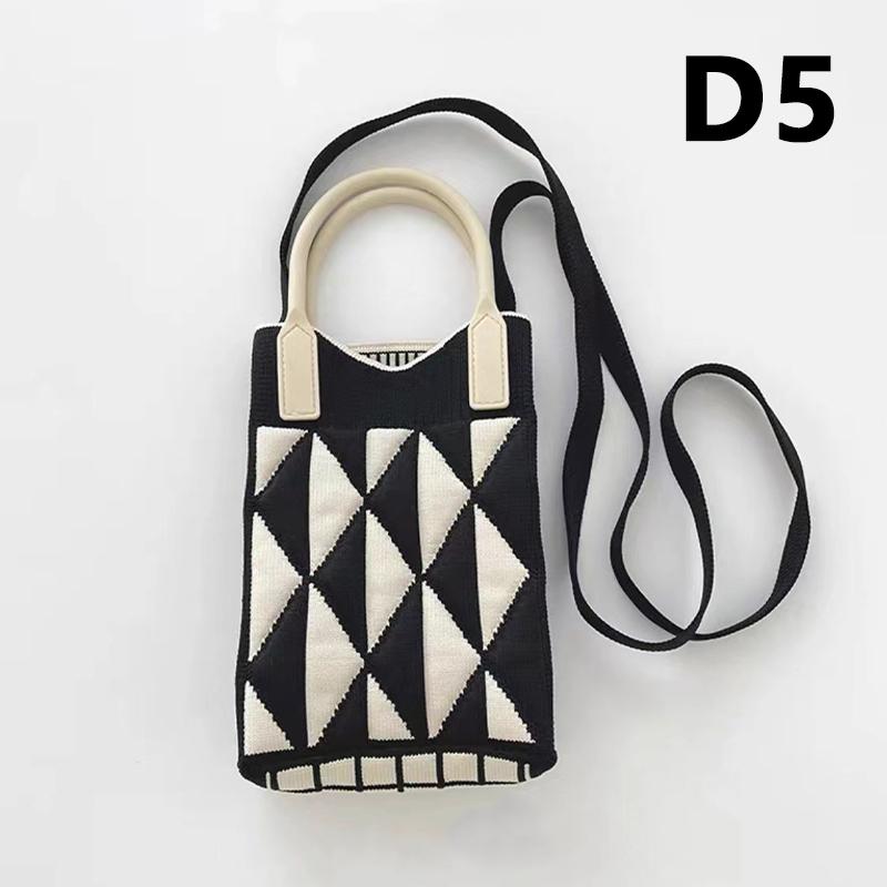 1/2/5pcs Korean Fashion Heart Knitted Mini Handbag Women Mobile Phone Shoulder Bags Girls Chic Cute Outdoor Crossbody Small Bags